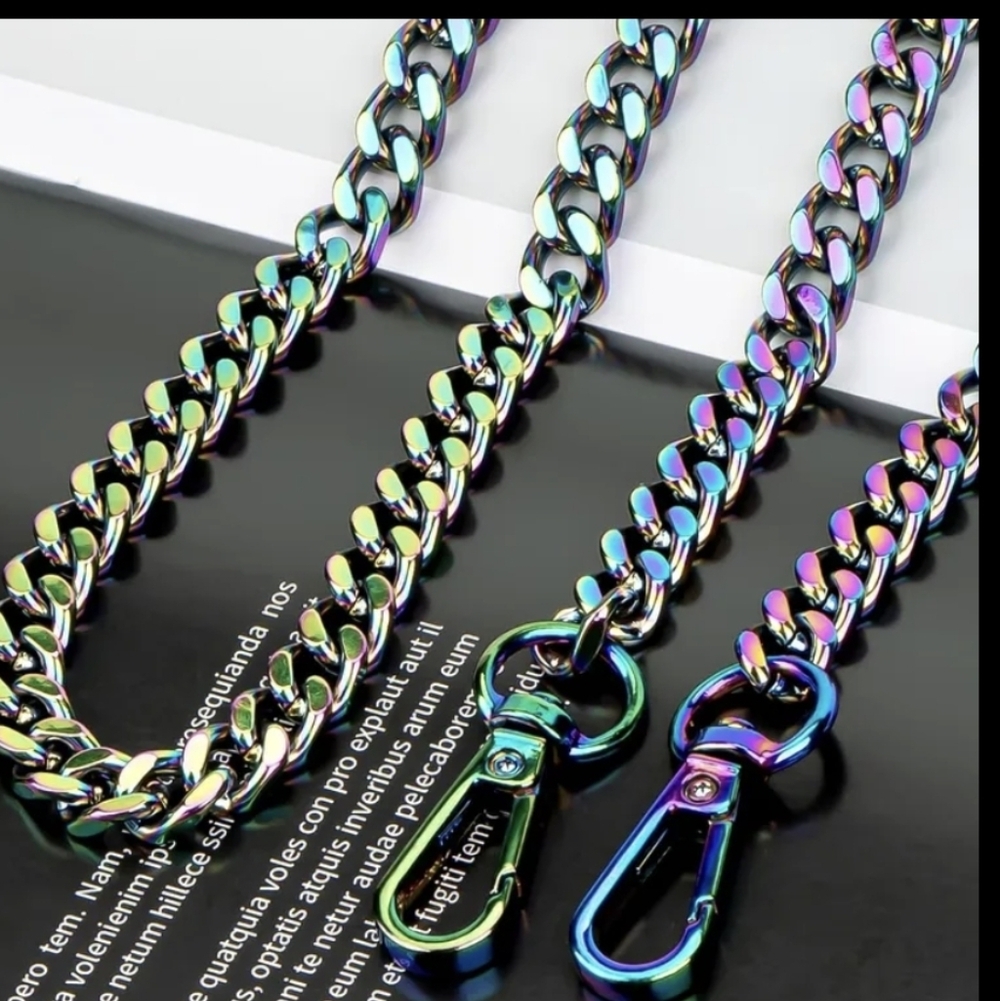Rainbow Chain Purse Replacement Strap NEW. 2 Size Choices, Price For 1 Chain